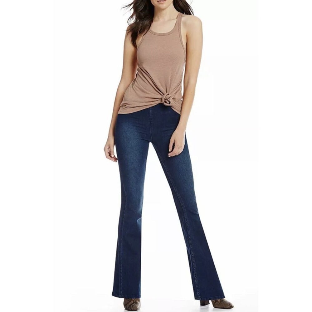Free People Gummy Pull-On Dark Blue Wash Blue 25 navy jeans